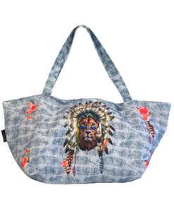 Aqua Licious XL-Shopper: Grosse Beachbag mit coolem Motiv und Reissverschluss