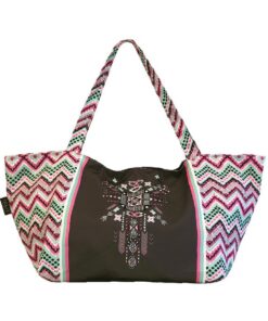 XL-Shopper von Aqua-Licious: Beachbag mit grauen/pinkem Inka-Muster