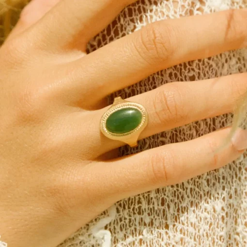 goldener Ring Bal mit Aventurin