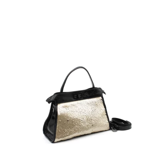 Abendtasche  mit goldenen-schwarzen Wende-Pailetten